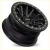 Black roh alloy wheel matt black 17x9 with gold lug nuts and bold multi-spoke design for 6x139.7 bolt pattern