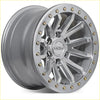 Silver roh zullo 17x9 alloy wheel with machine face gold lug nuts and roh logo hubcap 6x139.7 -22 offset