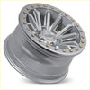 Silver roh zullo 17x9 alloy wheel with machine face multi-spoke design and gold lug nuts 6x139.7 offset 0
