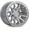 Silver iroh alloy wheel roh zullo 17x9 with rugged multi-spoke design and gold lug nuts in 6x139.7 bolt pattern