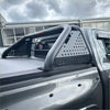 Black perforated metal roll bar sport bar with integrated side bars and hardware for toyota hilux 2015-2020