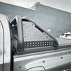Black perforated metal roll bar with curved side bars for toyota hilux 2015-2020 with a rugged sleek design