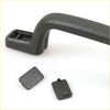 Black textured plastic roof grab handle with two matching caps for toyota hilux mighty 1988-1997 back side view