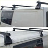 Black roof rack 3 piece set with sturdy mounting brackets and hooks for secure cargo on toyota hiace 2005-2019 narrow