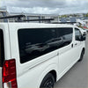 White toyota hiace van with black heavy duty 3 piece roof rack set and tinted windows for 2019+ models