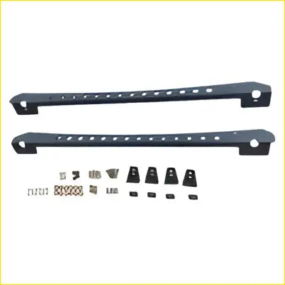 Black metal roof rack rail brackets with integrated mounting holes and hardware fit for mitsubishi triton mq mr 2015-2023