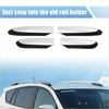 Silver and black plastic roof rack rail cover end shell caps snapping into holders for Toyota RAV4 2013-2018 backside view
