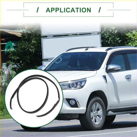 Black rubber weather stripping seal for Toyota Hilux 2016-2020 roof sunroof trim shown from back side