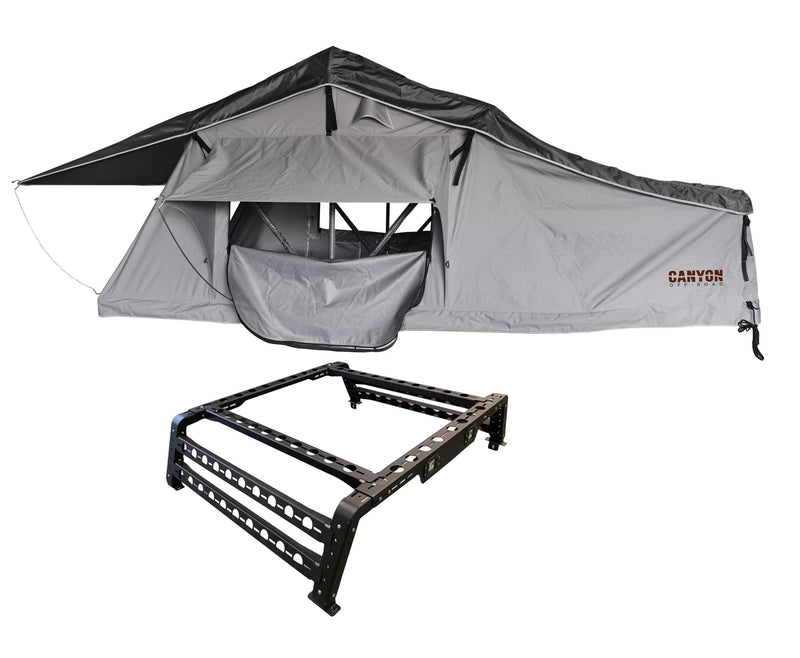Roof Top Tent Package - 2 Person LONG STYLE Soft Shell Tent Canyon Offroad