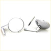 Chrome finished round and oval motorcycle side mirrors with sleek reflective surfaces for dodge charger classic car