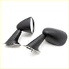 Black plastic round fender side-view mirrors with metallic mounts for toyota hilux 1972-1998
