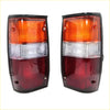 Black plastic rr tail light set with orange white and red lenses for mitsubishi triton l200 dodge ram 50