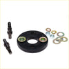 Black circular metal flange with green-ringed bolt holes on the back of rubber coupling shaft for toyota 4runner hilux