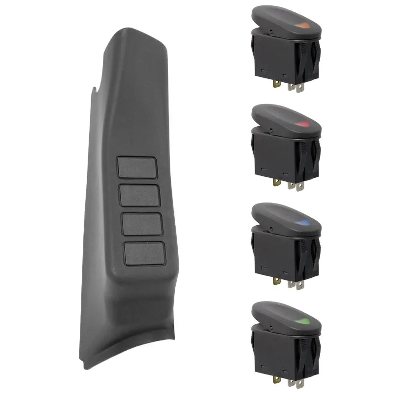 Rugged Ridge 17235.97 A-Pillar 4 Switch Pod Black RHD 11-18 Jeep Wrangler JK