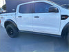 White ford ranger with black 4 inch oval tube stainless steel running boards and side steps bt50 12-20
