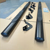 Black textured side step rails with matching brackets for running board 4 inch oval tube black stainless steel bt50 12-20