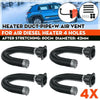 Air Vent Outlet Heater Duct / 4 Holes 42mm / Aluminum Foil Plastic Black