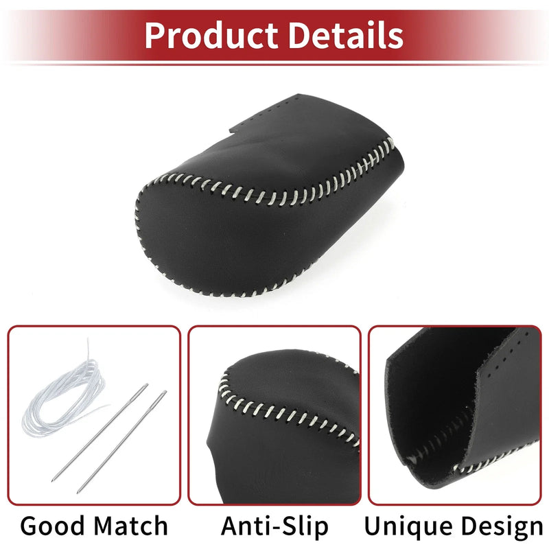 Honda HR-V 2023-2024 Black Grey Faux Leather Car Gear Shift Knob Cover