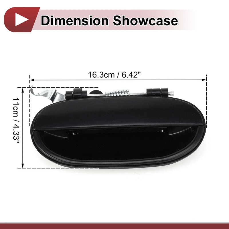 Hyundai Accent Rear Right Black ABS Exterior Door Handle