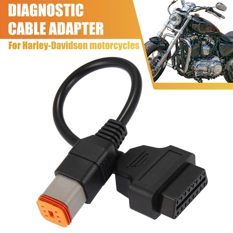 Harley Davidson 6Pin to OBD2 Diagnostic Scanner Adapter Cable