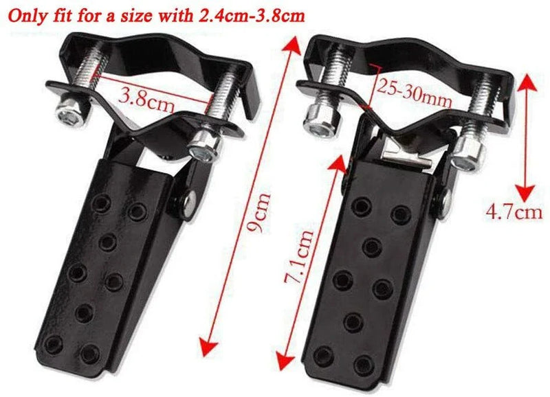 MTB BMX Bike Clamp-on Steel Axle Foldable Foot Step Pegs