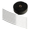 Motorcycle 2" x 50ft Black Exhaust Heat Wrap Tape