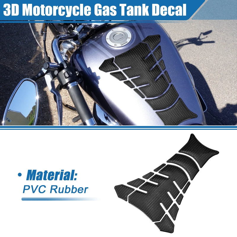 Motorcycle Black Universal 3D Gas Tank Decal 7.80x5.63