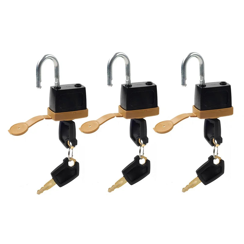 5P8500, 5P8501 Caterpillar CAT Padlock & 2 Keys, 3 Fuel Cap Cover Locks