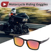 Motorcycle Riding Goggles Red Lens Black Frame PC Cycling Sunglasses UV400