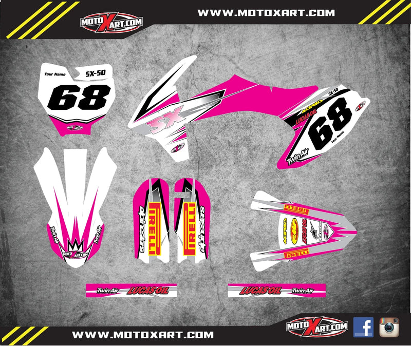 KTM 50 SHOCKWAVE PINK STYLE Full Sticker Kit (2016-2018)