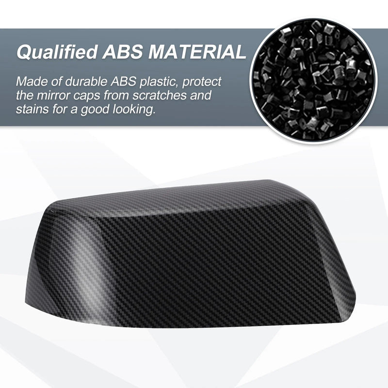Cadillac & Chevrolet 1x Rearview Mirror Cover Cap Black Carbon Fiber