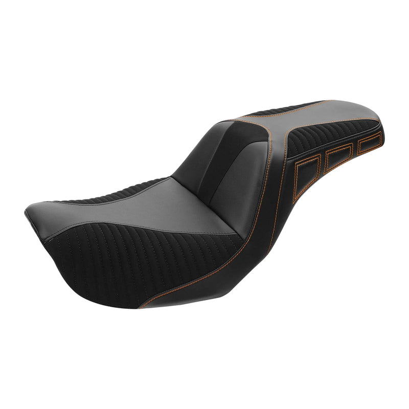 Harley Dyna Low Rider FXDL Black Brown Rider Passenger Seat (2006-2017)