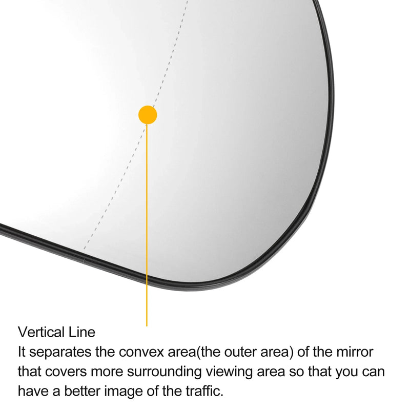 Jeep Grand Cherokee, Compass Right Side White Heated Mirror Glass