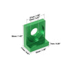 Motorcycle Chain Adjuster Block Tensioner Green Metal 2 x 12mm Hole Dia