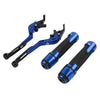 Kawasaki ZX636R Blue Extendable Brake Clutch Levers & Handlebar Grips (2003-2006)