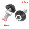Motorcycle Car 4 x Plate Bolts Screws Silver Tone Black Hex Head Fixing