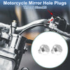 Motorcycle Mirror Hole Plugs RH M8x1.25 Motorcycle Screws Silver Tone