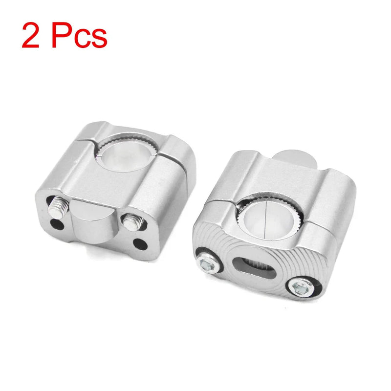 Motorcycle 2 x Universal Silver Tone 22mm Handlebar Riser Clamp Adaptor