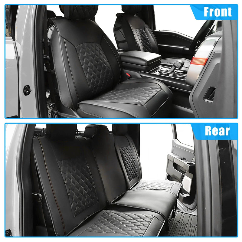 Ford F-150 Crew Cab 5 x Black Front Rear Seat Covers (2009-2023)