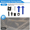 Kawasaki Yamaha Suzuki 2 x Windshield Bolts Stainless Steel Rubber Blue