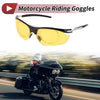 Motorcycle 1 Pc Motorcycle Riding Goggles Yellow Lens Black White Frame