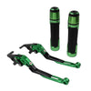 BMW S1000R S1000RR Green Extendable Brake Clutch Levers Grip Set (2010-2023)