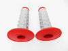 Honda CR125  - Red Grey Diamond Top Handlebar Grip Set