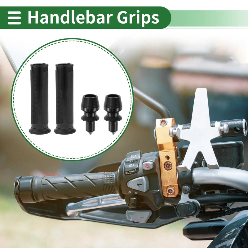 Motorcycle 7/8 22mm Hand Grips Rubber Black 1 Set