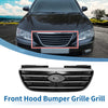 Hyundai Elantra (2017-2020) Black Chrome Silver Tone Front Upper Bumper Grille