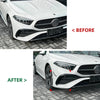 Benz A Class W177 Gloss Black Front Side Spoiler Trim (2023-2024)