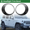 Jeep Wrangler (2024) ABS Carbon Fiber Black 2 x Car Headlight Trim Bezels