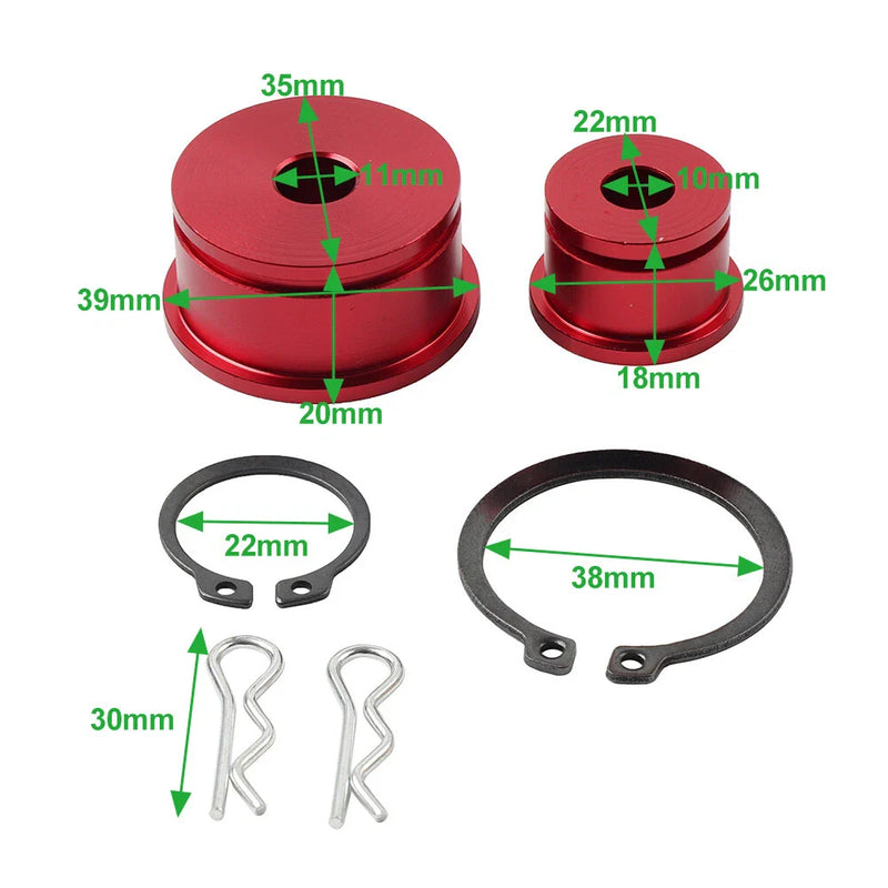 Honda Civic Si, RSX Type-S Red Aluminum Shifter Cable Bushing (2002-2006)