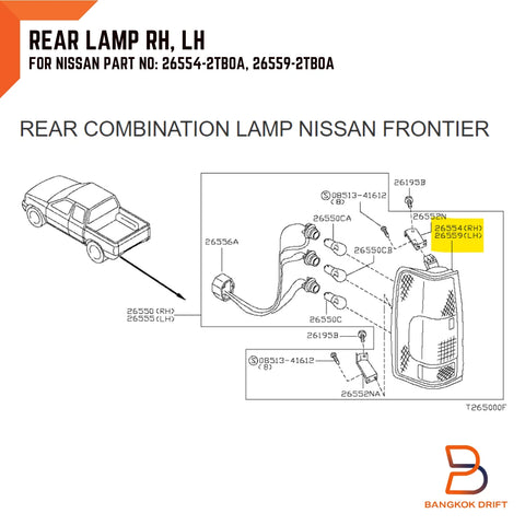 Nissan Navara D22 Rear Tail Light Lamp (1998-2004)