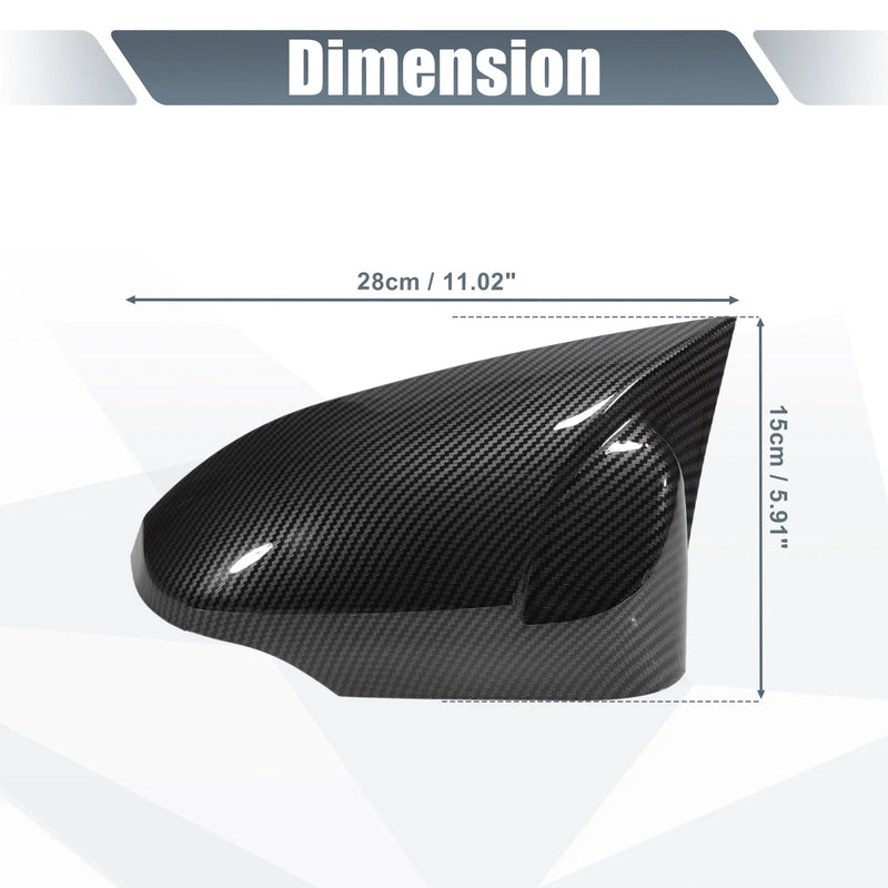 Toyota Corolla Rearview Mirror Cover Overlay Black Carbon Fiber (14-18)